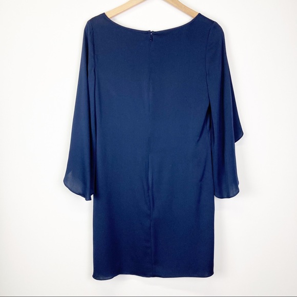 NWT Milly Butterfly Sleeve V-Neck Mini Shift Dress in Navy , Size 4 - Picture 4 of 13